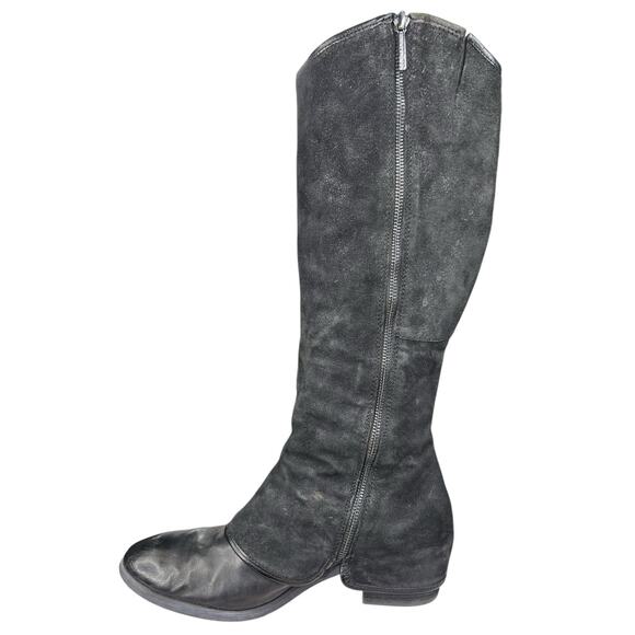 Donald J Pliner Women’s Devi Black Saddle Suede Riding Boots Size US 10 - Picture 2 of 13